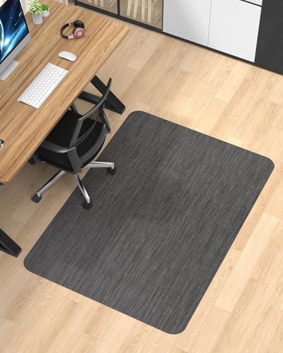 Image of Blvornl Office Chair Mat for Hardwood Floor, 47.2 inch*60 inch Desk Computer Chair Mat for Hard Wood, Large Anti-Slip Hard Floor Protector for Rolling Chair, PVC Desk Rug for Office Black