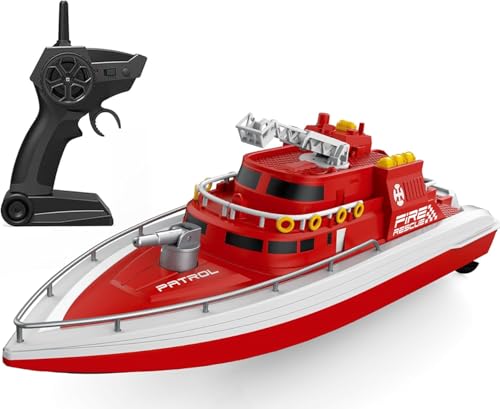 RTR Remote Control Boat 1: 28 Scale Simulated Fireboat 4CH Electric RC Watercraft 15km/h w/ 3 Motors...