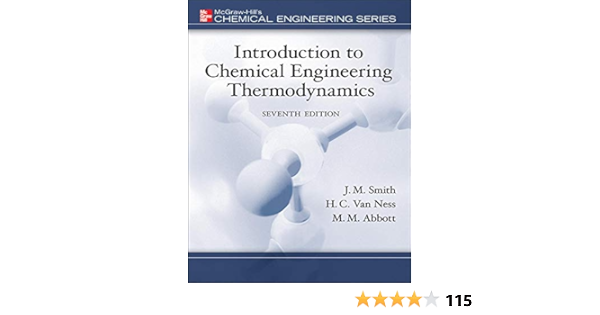 Introduction to Chemical Engineering Thermodynamics (The Mcgraw-Hill  Chemical Engineering Series)