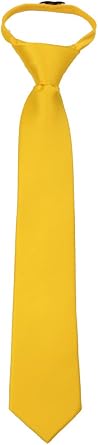 BUYYOURTIES Boys Solid Formal Tuxedo 14 inch Zipper Necktie