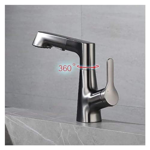 Grifo mezclador pull out blanco para limpiar el lavabo sin salpicaduras 3
