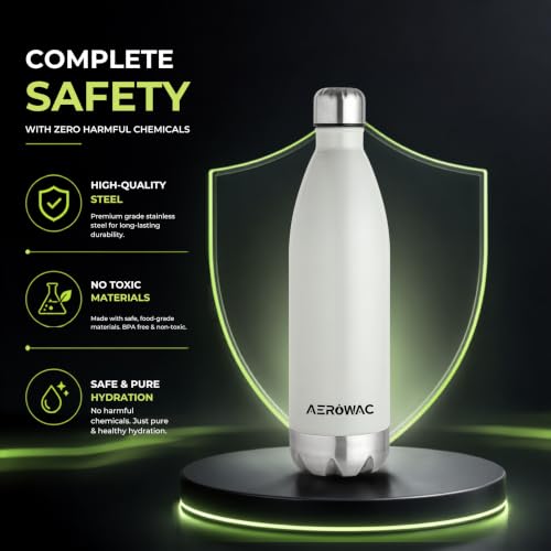 Image of 304 Stainless Steel Viva Insulated Flask 1000ml | Hot & Cold 24 Hours | Leak Proof, Double Wall, Lightweight, BPA-Free Bottle | Ideal for Office, Gym, School and Travel (Grey, Pack of 1)