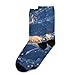SyXIOP Aesthetic Gold Deer Fashion wicking crew socks running casual wicking mens crew socks (2-Pair)