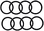 DSparts Pack of 8 O-Rings Bumper Fender Quick Release Fasteners Replacement Rubber Bands O-Rings