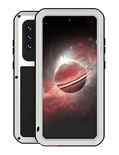 FONREST Full Body Case for Samsung Galaxy A72(6.7 inch) Love Mei Shockproof Snowproof Heavy Duty Hybrid Aluminum Silicone Outdoor Cover with Tempered Glass (Silver)