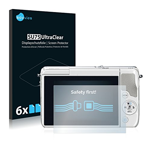 savvies Protector Pantalla Compatible con Canon EOS M10 (6 Unidades) Pelicula Ultra Transparente