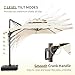 JZAC & QZYD 10 X 13 FT Cantilever Patio Umbrella with Base Included Heavy Duty Rectangle Offset Outdoor Large Double Top Umbrellas with 360° Rotation for Deck Backyard Garden, Beige