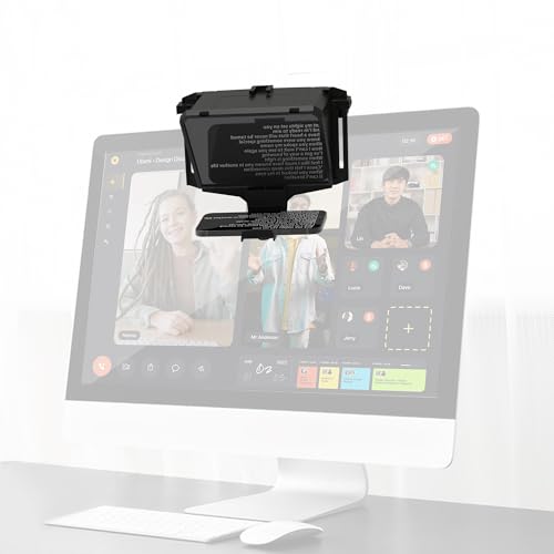 Glazon 7.7-Inch Mobile Teleprompter, 3-in-1 Handheld/Desktop/Monitor Modes, HD 70/30 Optical Beam Splitter, Remote Control, Compatible with iOS & Android Tablets
