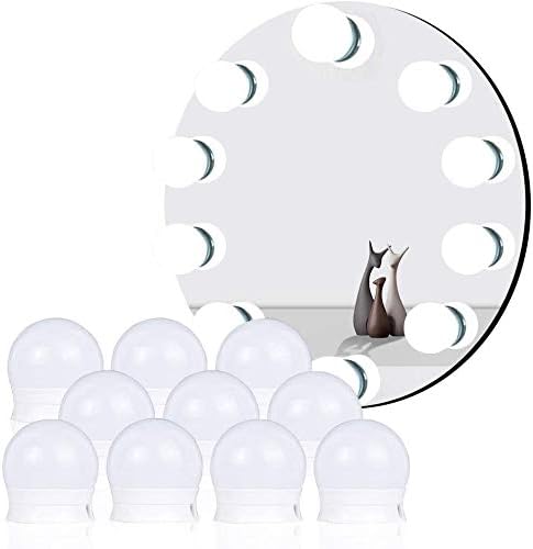 Daover 10 Led Spiegelleuchte, Hollywood Spiegel Beleuchtung 10 Dimmbar 7000K Make Up Licht, Schminktisch Leuchte, Spiegellampe für Kosmetikspiegel, Badzimmer Spiegel, Dekoration LED Licht