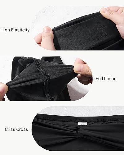 Image of Holipick Womens Black Full Coverage Bikini Bottoms High Waisted Bathing Suit Bottom Twist Front Swimsuit Bottom XL