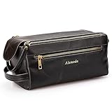 Alameda Toiletry Bag for Men Travel Shaving Dopp Kit Water-resistant Bathroom PU Leather Toiletries...