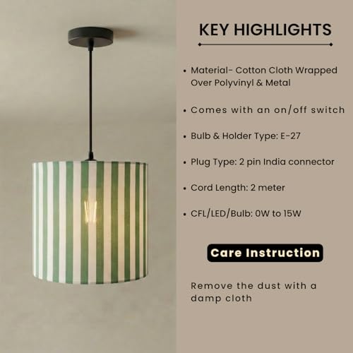 Image of ExclusiveLane 'Nature Essence' Pendant Hanging Lights for Living Room (22.8 Cm, Cotton Wrapped Over Polyvinyl, Set of 1) | Pendant Lights for Ceiling Lights for Living Room Hanging Lamps for Bedroom