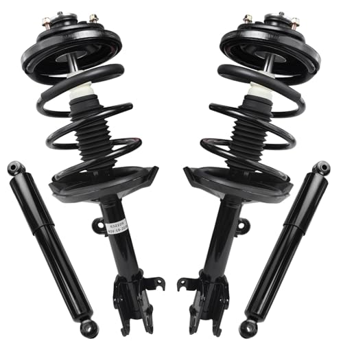 Image of Detroit Axle - Struts Shocks for Acura 2003-2006 MDX, 2 Struts with Coil Springs Assembly 2 Rear Shock Absorbers 2004 2005 Replacement Suspension Kit