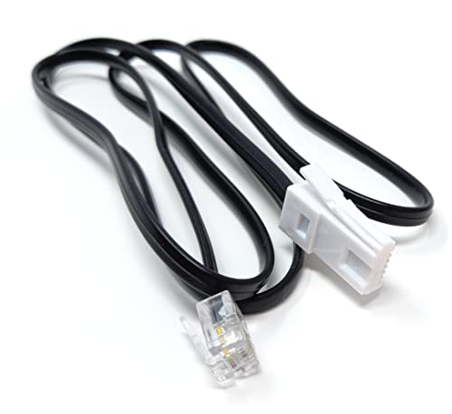 DRUT 1m BT to RJ11 4 Wire (431A) Male to Male UK Telephone Modem Lead Cable 3.3ft Black, 1 meter - Image 2