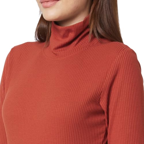 Image of Spykar High Neck 3 /4Th Sleeve Solid Slim Fit T-Shirt for Women