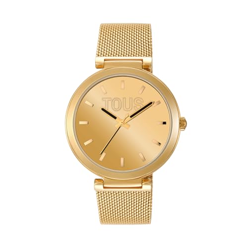TOUS S-Mesh Mirror 3000142300 Analog Watch with Gold Dial and Gold Bracelet