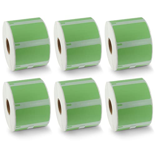 BETCKEY - 6 Rolls Green Multi-Purpose Labels Compatible with DYMO 11354(S0722540), 57mm x 32mm, 6000 Colored Labels Compatible with DYMO LabelWriter 450, 4XL, NOT Fit 550 or 5XL