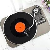RQJOPE Felpudo Alfombra de Puerta de Reproductor de Discos de Vinilo Vintage Retro para baño, Cocina, música Divertida, Vinilo, Felpudo, Alfombra, Alfombra, Regalo antideslizante-45x75cm