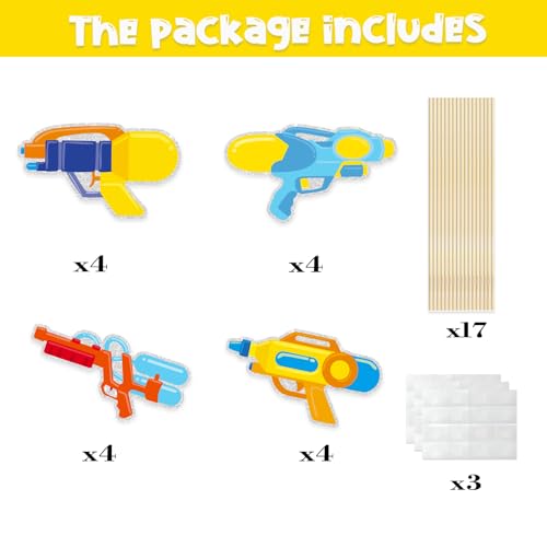 Image of Set of 16,Water Guns Theme Centerpiece Sticks,Summer Hawaii Water Guns Party Party Centerpiece Table Toppers,Beach Surfing Party Decoration.