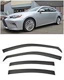 Replacement for 2013-2018 Lexus ES-Series | EOS Visors in-CHANNEL Style SMOKE TINTED JDM Side Window Vents Rain Guard Deflectors ES300H ES350