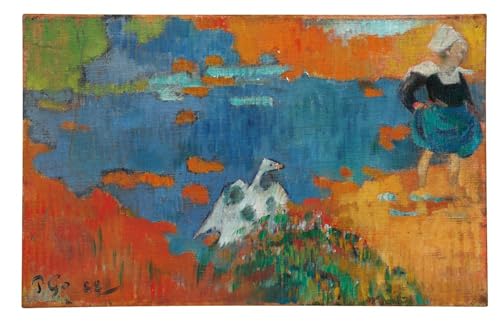 Peinture Poster Gauguin pour habiller un grand mur blanc de salon de 60x90