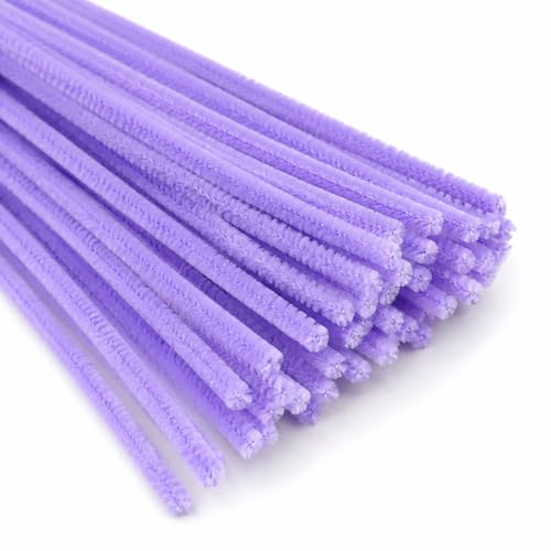 Image of TRAIS Pipe Cleaners Purple for Crafts (100 Pieces) | Soft Chenille Stems for DIY Art & Craft Projects | Flexible Bendable Fuzzy Sticks for Kids, School Activities, Flower Making & Decorations