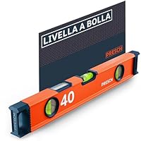 Presch Livella a bolla 40cm - Fiala infrangibile con pendenza 2% - Finestra di lettura verticale - Tappi antiscivolo innovativi - Superficie di misura precisa