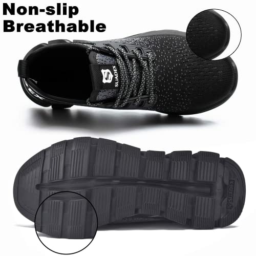 SUADEX Steel Toe Shoes for Men Women Indestructible Safety Work Tennis Shoes Lightweight Comfortable Slip Resistant Breathable Construction Composite Toe Sneakers4