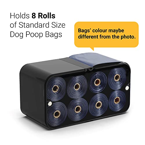 SVD.PET Dispensador de saco de lixo para cães, 120 unidades, 8 rolos, preto