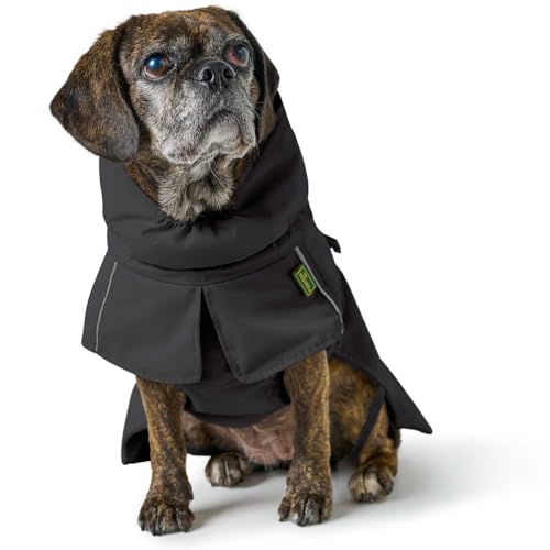 HUNTER Hundemantel NORDBY Mops & Co., Farbe: schwarz, wasserabweisend, warm gefüttert, reflektierend, ideal für kompakte Hunde, schützt vor Kälte & Nässe, maschinenwaschbar, Größe: 40