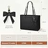 KTMOUW Sac a Main Femme Sac Cabas Imperméable Sacs Fourre-Tout Grande Capacité Sacs à Main Porté Épaule Femme pour Cours, Lycée, Voyage, Affaires et Travail Noir #1