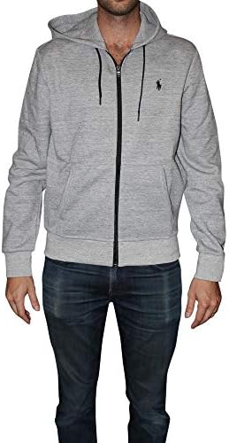 POLO RALPH LAUREN Double Knit Tech Fleece Hoodie (Medium, Gray)