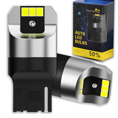 Sterlix 7440 7441 LED Bulbs White Turn Signal Bulb 6000K, T20 W21W WY21W LED Light Bulb Replacement No Adapter Required Plug and Play, Non-Polarity, Pack of 2