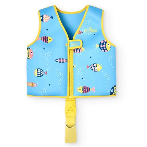 Colete flutuante para bebés - natação, piscina ou praia, proteção UPF 50 - neoprene de 5 mm - fecho duplo de segurança - S (11-19 kg), M (19-30 kg) (peixe, M)