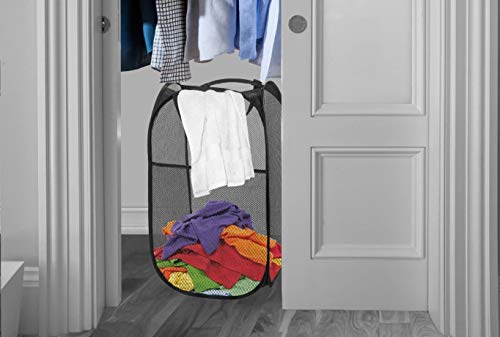 Laundry Basket, Laundry Hamper - Mesh Popup Laundry Hamper. Portable, Durable Handles, Collapsible For Storage, And Easy To Open. Great For The Kids Room, College Dorm, Or Travel. (Black)[Shooting] #TOP5