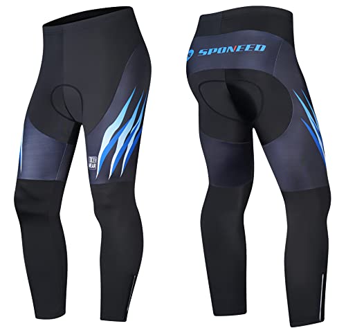 Conjuntos masculinos de manga comprida para ciclismo e calça de ciclismo, Azul, preto, GG