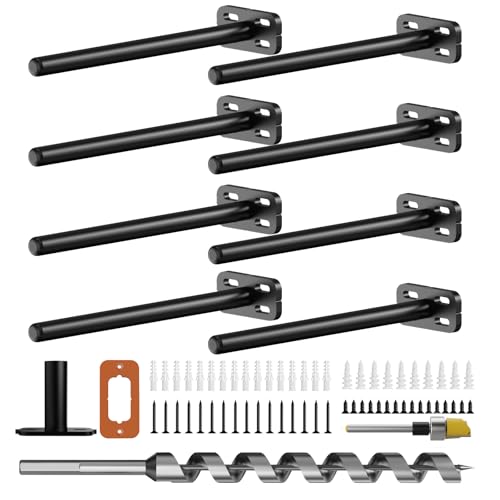 8pcs Wall Shelf Brackets Heavy Duty Floating Shelf Bracket Hidden,Invisible Black Shelving Brackets Decorative Floating Shelf Hardware Heavy Duty,Metal Shelf Support Bracket(8'-8pcs)