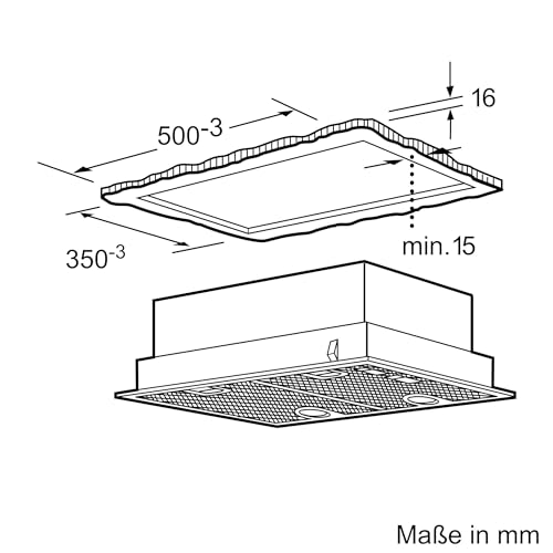 Bosch DHL555BM Serie 4 Lüfterbaustein 53 cm, Made in Germany, LED-Beleuchtung, Abluft und Umluft, leise, Metallfettfilter spülmaschinengeeignet, Wand- und Inselmontage, Silber Metallisch