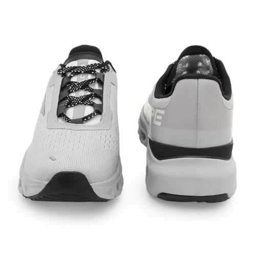Image of Red Tape Men's Sneakers Black Grey Knitted Textile Round Lace-Up