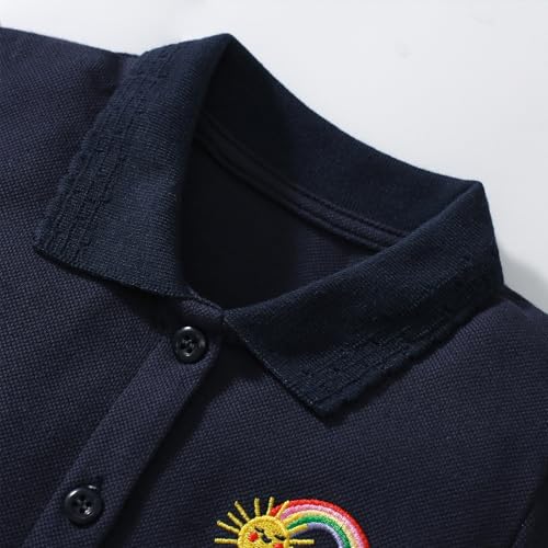 Image of HILEELANG Girls Polo Dress Cotton Short Sleeve Summer Casual School Uniform Dress for Toddler Little Girls 2-8 Years