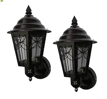 Modern Design Stairs Shape Waterproof Gate Light, Pillar Lamp, Garden (Pair of 2 Pieces) (Black..)