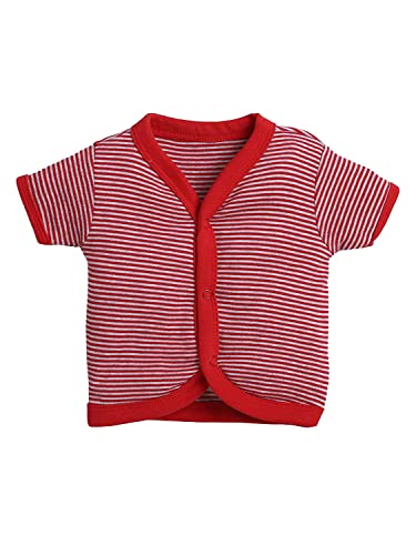 Image of Pooja Baby Baby Boys' & Baby Girls' T-Shirt Hosiery Cotton Clothing Jhabla /Vest Front Open T- Shirt with Snap Buttons Pack Of 4