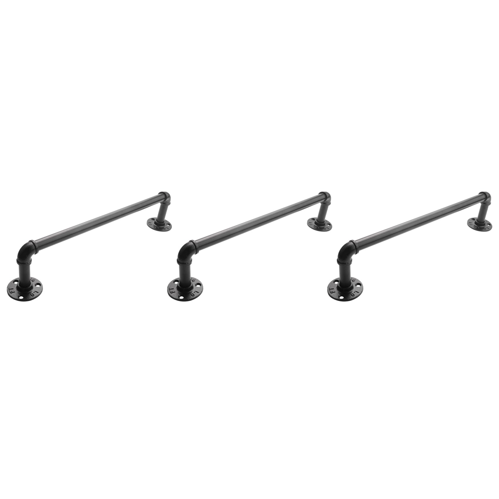 Hndhbfgrt 3X Vintage Industrial Pipe Towel Holder Wall Mounted Metal Towel Rack Bar Bathroom Hanging Hanger Accessories Black