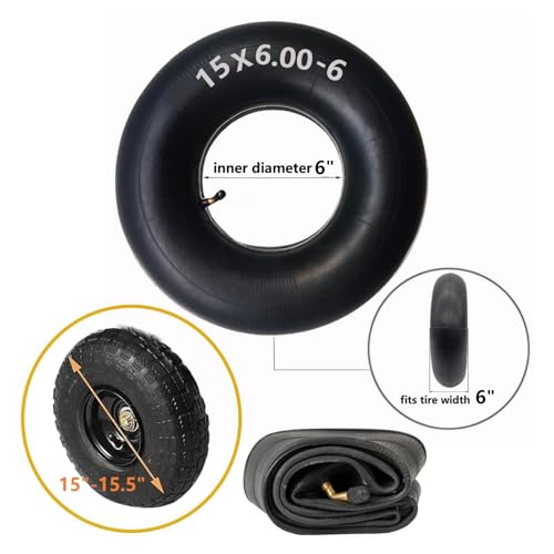 Cámara de aire 15x6.00-6 para reparar pinchazos de carretilla y tractor cortacésped 2