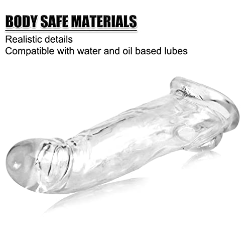 Gsprot 3 Sizes Reusable Penis Sleeves Extender, Penis Extension Sleeves, Penis Sleeve Enlarger, Cock Sleeve Sex Toy, Cock Enlarger Condom, Penis Toy Delay Ejaculation Penis Extender Sleeve For Men #TOP6