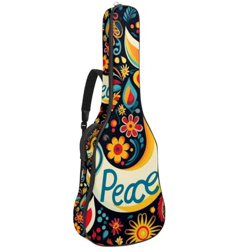 JRHEJTFZ Housse pour guitare acoustique de 1,9 cm d’épaisseur – Imperméable – Durable et élégant – Joli signe de paix, Multicolore., 42.9×16.9×4.7 in, Motif imprimé tendance - Les Beatles, Paul McCartney, John Lennon, RIngo Starr, George Harrison JRHEJTFZ Housse pour guitare acoustique de 1,9 cm d'épaisseur - Imperméable - Durable et élégant - Joli signe de paix, Multicolore., 42.9x16.9x4.7 in, Motif imprimé tendance