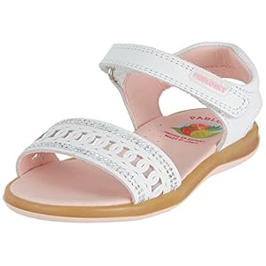Pablosky 013900, platte sandalen voor baby’s, meisjes, wit, 20 EU