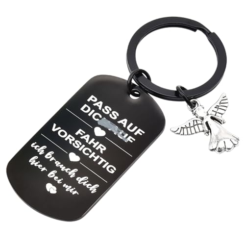 Willingood Schlüsselanhänger für Männer, Auto Schlüsselanhänger mit Schutzengel, Geschenk für Partner Papa Herren, Ideale Weihnachtsgeschenke Vatertagsgeschenke