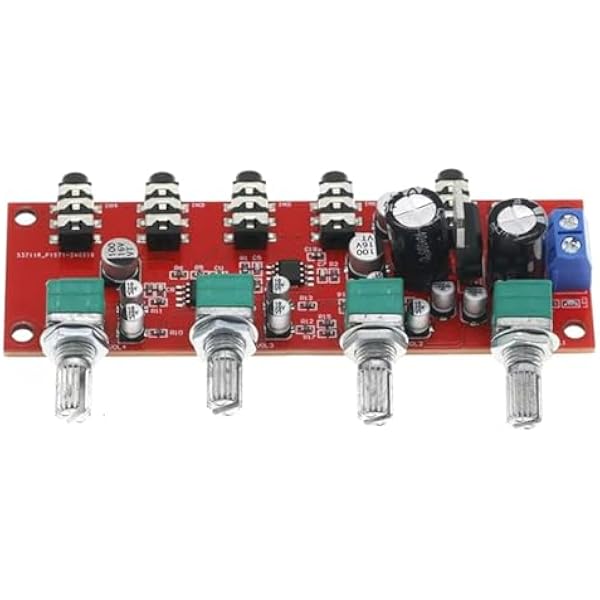 NE5532 Stereofoniczny Przedwzmacniacz Sygnału Audio, 4-Drożny Mikser Wejściowy, Regulacja Głośności Dźwięku, Płytka Przedwzmacniacza, Inteligentny z Dźwiękiem DIY