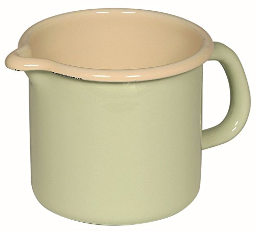 Riess, 0039-006, Schnabeltopf 10, CLASSIC - BUNT/PASTELL, Farbe Nilgrün, Durchmesser 10 cm, Höhe 10 cm, Inhalt 0.75 Liter, Emaille, Induktion